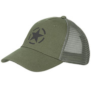 MFH Legergroene "Trucker" unisex cap . Stoere en sportieve cap met verstelbare  kliksluiting.