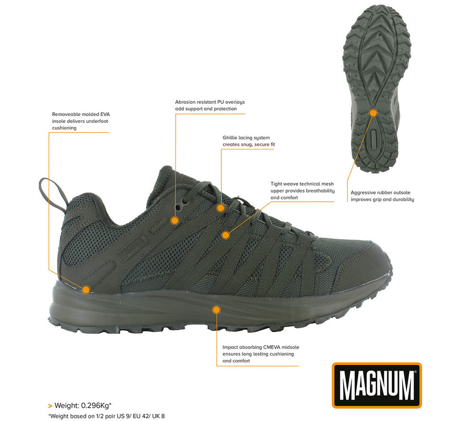 Magnum - Chaussures  -  "MAGNUM"  -  Sentier de tempête Lite  -  Olive  -