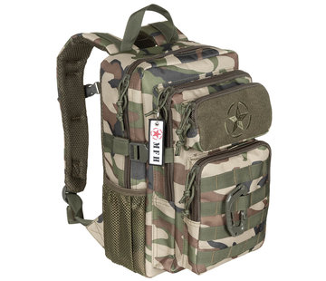 MFH Professionele Amerikaanse  (US) militaire rugzak type "Youngster"  Assault (15l)  met Woodland camo