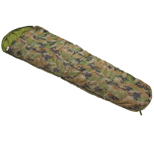 Fox Outdoor Outdoor mummie slaapzak met Woodland camouflage en 2 laags vulling