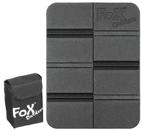 Fox Outdoor  Fox Outdoor - Thermisch zitkussen  -  Opvouwbaar  -  met Molle etui  -  Zwart