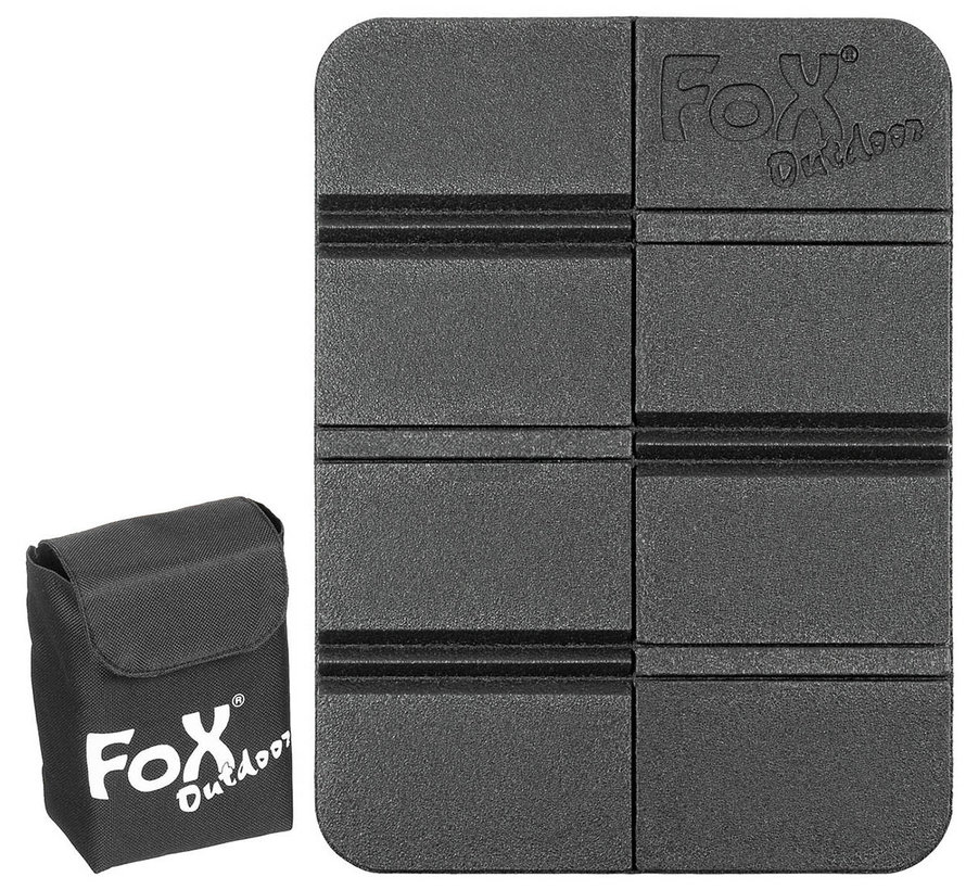 Fox Outdoor - Thermositzkissen -  faltbar -  mit Molle-Tasche -  schwarz