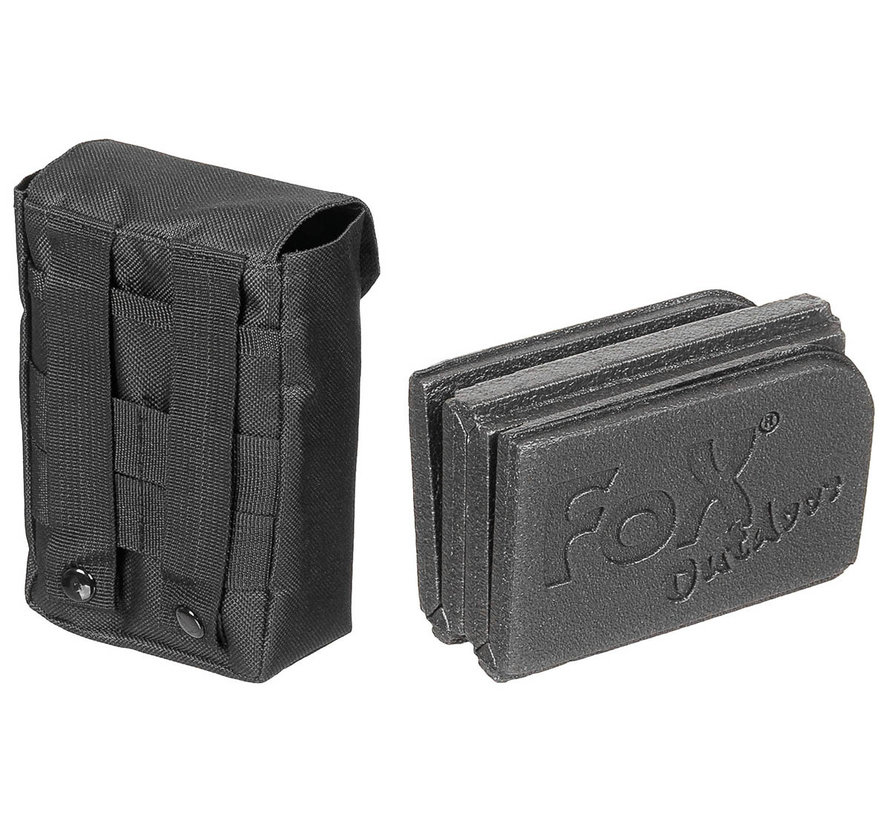 Fox Outdoor - Thermositzkissen - faltbar - mit Molle-Tasche - schwarz