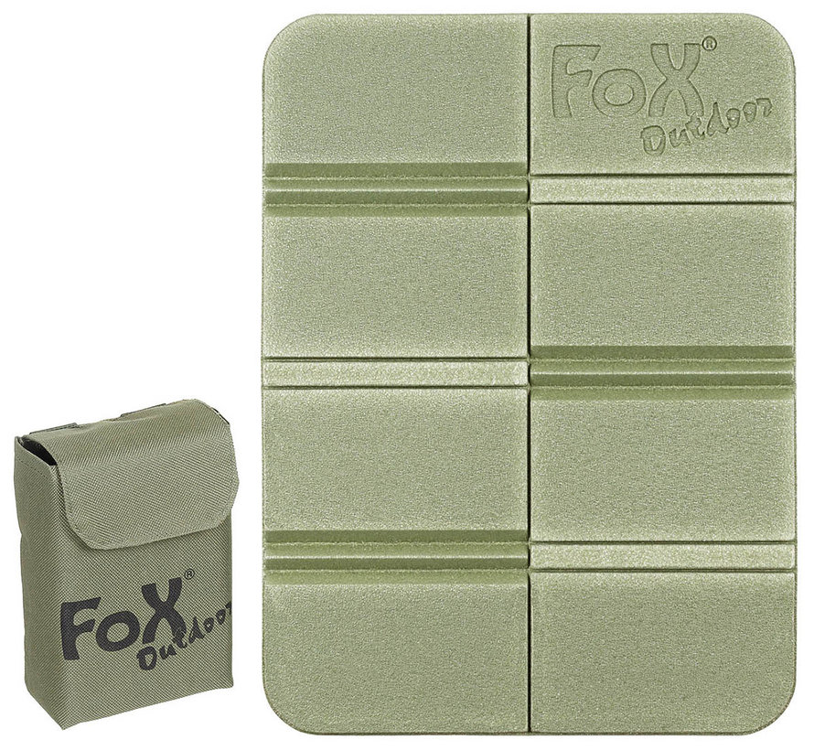 Fox Outdoor - Thermisch zitkussen  -  Opvouwbaar  -  met Molle etui  -  Legergroen