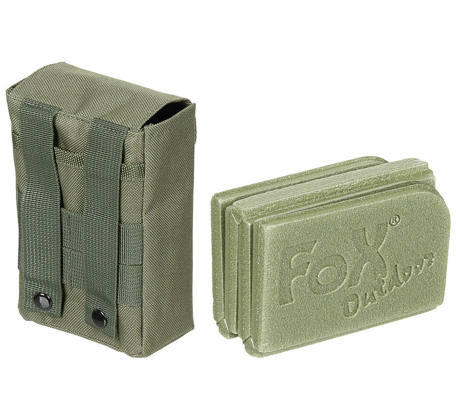 Fox Outdoor - Coussin d’assise thermique - pliant - avec sac Molle - Olive