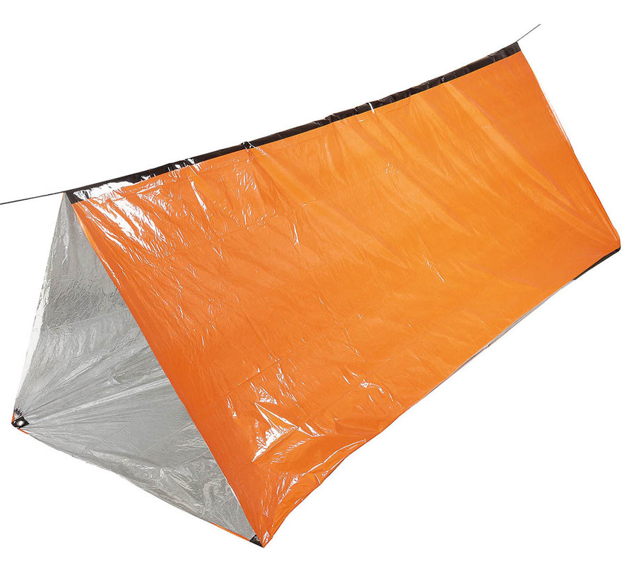 Fox Outdoor - Oranje noodtent met aluminium gecoate zijkanten