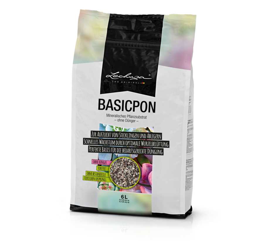 LECHUZA-BASICPON 6 liter - Mineraal plantsubstraat, zonder meststof