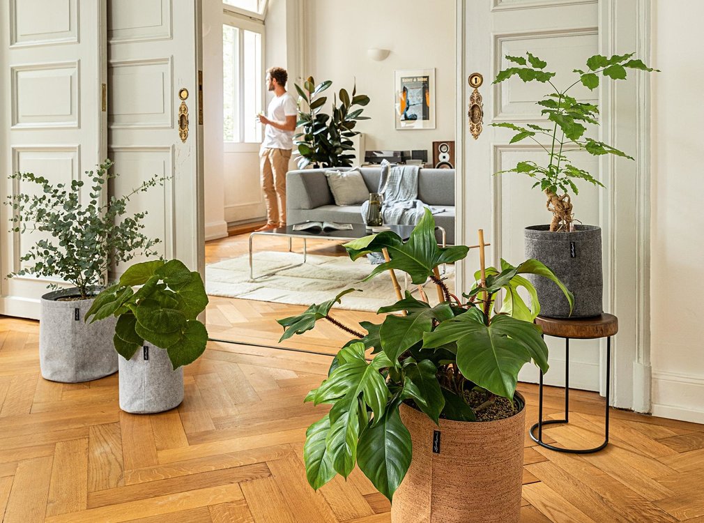 Lechuza Lechuza - TRENDCOVER 32 KURK - Plantenbak -  ALL-IN-ONE set - light natural
