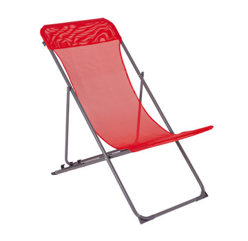 Bo-Camp Bo-Camp - Beach Chair - Plat - 3 Standen - Rood