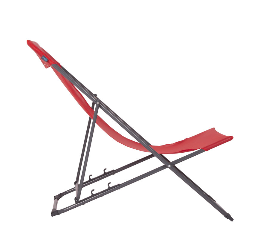 Bo-Camp - Beach Chair Penco - 3 positions - Oxford Polyester - Rouge