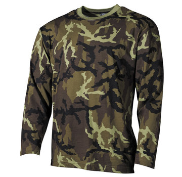 MFH T-shirt à manches longues US Woodland Camouflage -100% coton -170 g/m² - Copy