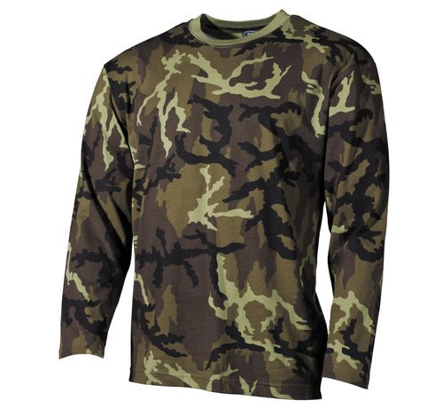 MFH T-shirt à manches longues US Woodland Camouflage -100% coton -170 g/m² - Copy