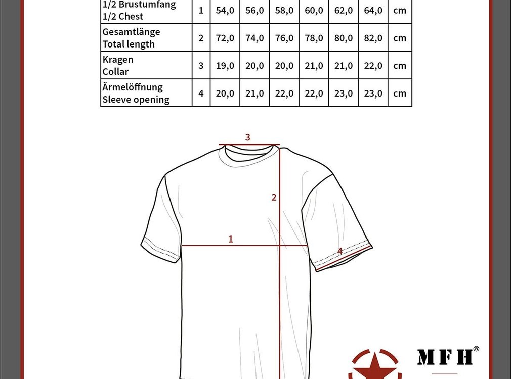 MFH T-shirt militaire américain (US) en coton avec camouflage bleu ciel - 170 g/m²