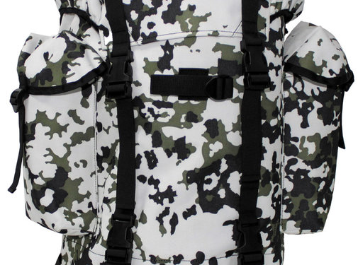 MFH Grands sacs à dos de 65 litres BW Combat army avec impression camouflage neige