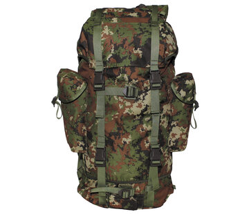 MFH Grands sacs à dos 65L BW Combat army avec impression camouflage végétal.