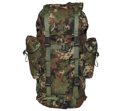 MFH Grands sacs à dos 65L BW Combat army avec impression camouflage végétal.