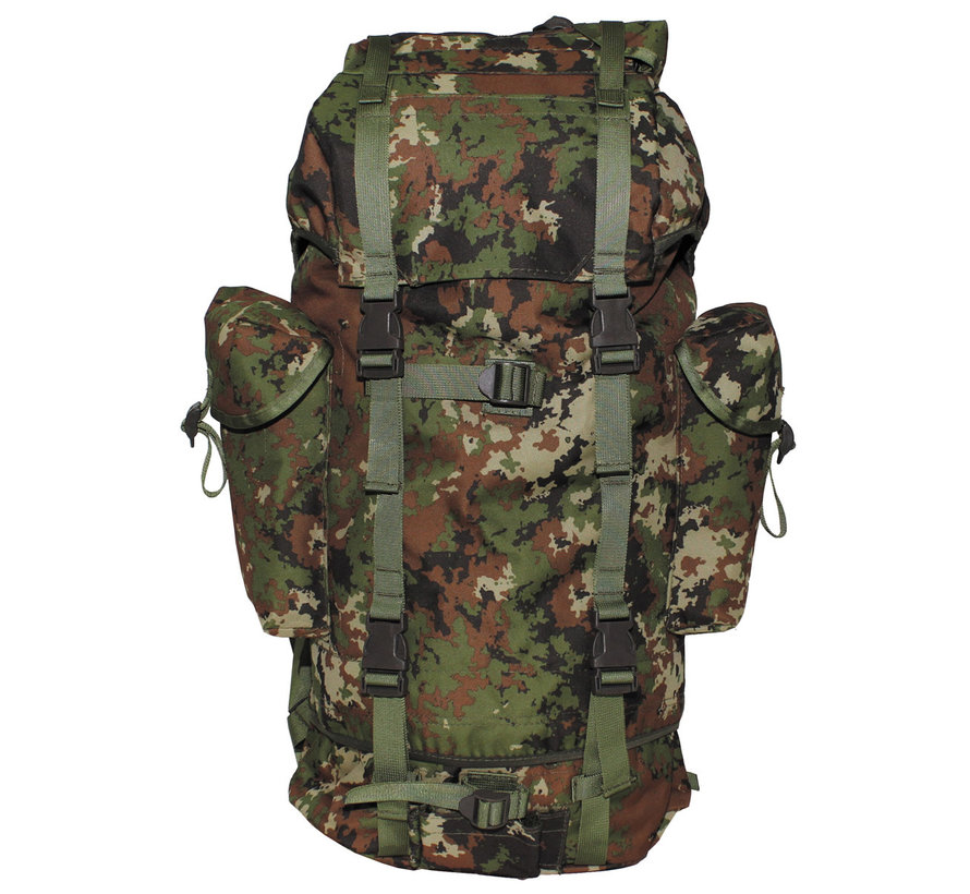 Grands sacs à dos 65L BW Combat army avec impression camouflage végétal.