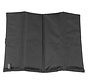 Faltbares schwarzes Thermo-Sitzkissen. Ideal für unterwegs und Outdoor-Aktivitäten.