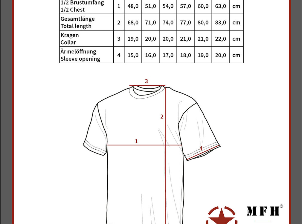 MFH MFH - US T-Shirt  -  "Streetstyle"  -  Zwart  -  140-145 g/m2