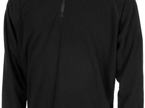 MFH MFH - Shirt - "Troyer" - Microfleece - langarm - schwarz - 200 g/m²