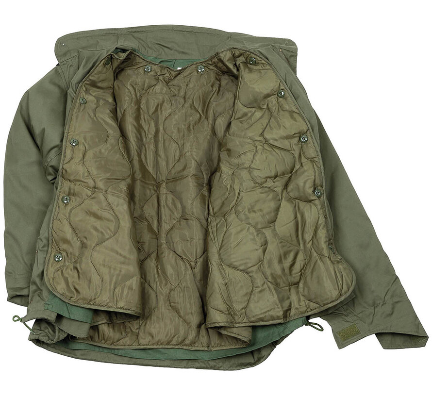 MFH - Veste de campagne américaine M65  -  Olive  -  m. assommer. Doublure matelassée