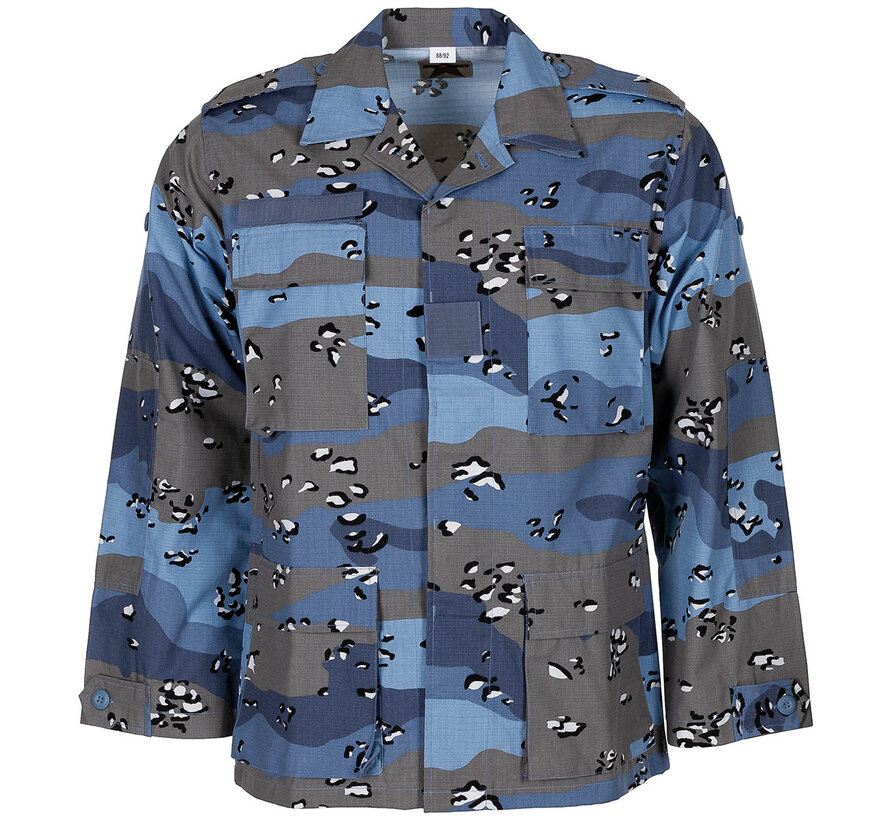 MFH - Veste de campagne US BDU  -  Arrêt Rip  -  Camouflage bleu pépites de chocolat