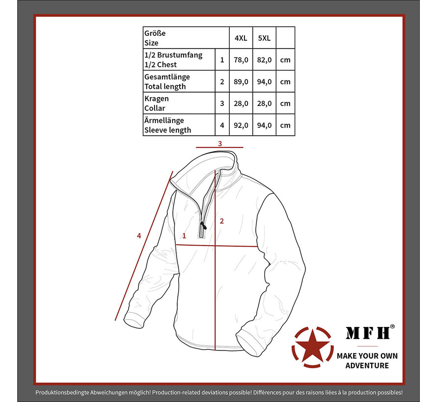 MFH - Britse Thermische jas  -  Zwart  -  "Lightweight"  -  grote maten