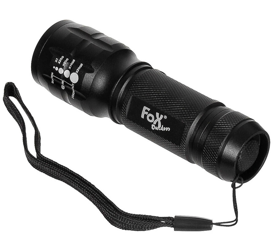 Fox Outdoor - Zaklamp  -  Mini  -  3 Watt  -  Focus