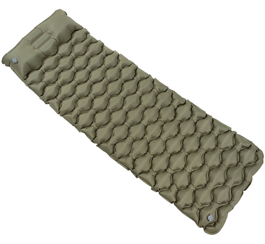 Fox Outdoor - Isomatte - aufblasbar - mit Kopfteil - oliv