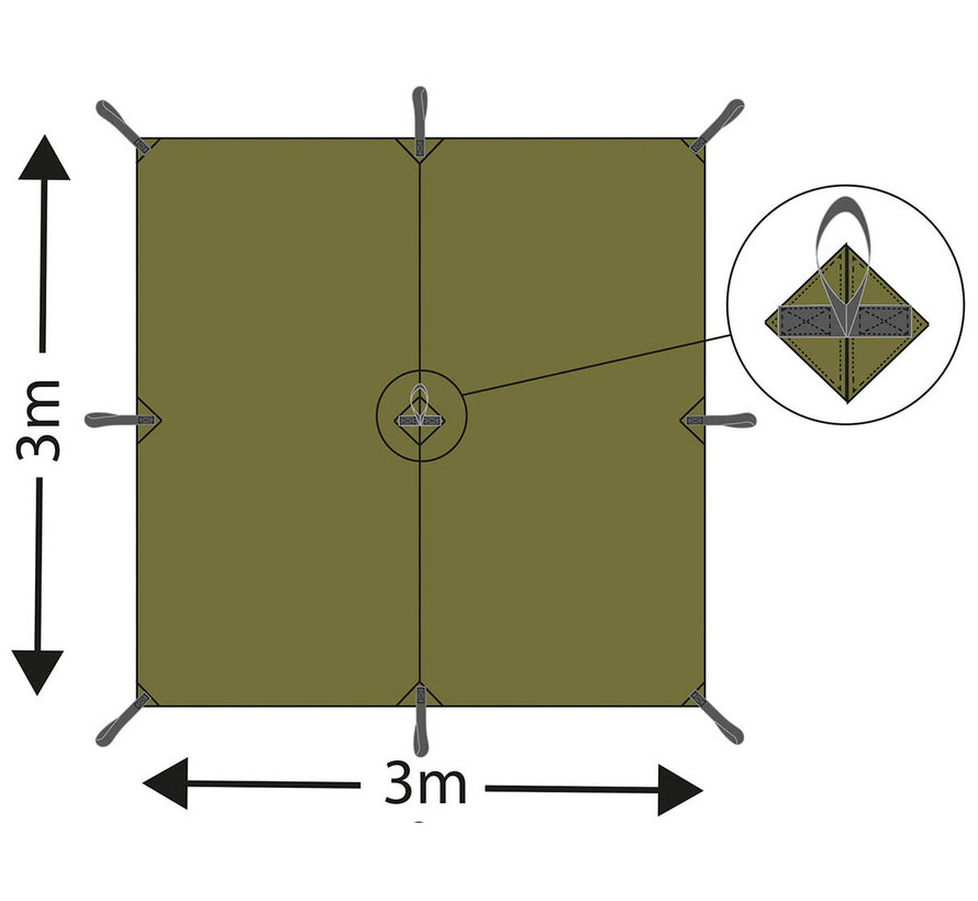 MFH - Mehrzweckplane -  "Tarp Extrem" -  oliv -  ca. 300 x 300 cm