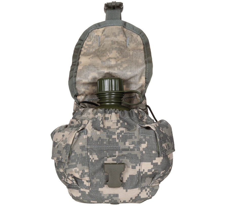 Fox Outdoor  -  Amerikaanse Veldfles  -  Legergroen  -  1 Liter  -  Met UCP-Camouflagehoes