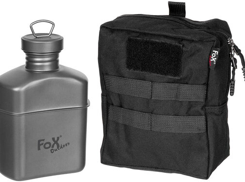 Fox Outdoor Fox Outdoor - Trinkflasche -  Titan -  ca. 1 l -  mit Tasche