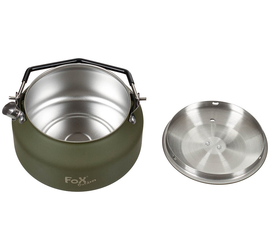 Fox Outdoor - Wasserkessel -  oliv -  Edelstahl -  ca. 1 l