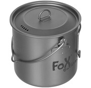 Fox Outdoor Fox Outdoor - Pot  -  Titane  -  petit  -  avec  -  Couvercle  -  Poignées pliantes  -  environ 1  -  1 l