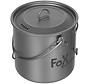 Fox Outdoor - Pot  -  Titane  -  petit  -  avec  -  Couvercle  -  Poignées pliantes  -  environ 1  -  1 l