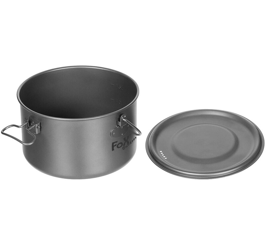 Fox Outdoor - Pot  -  Titanium  -  Groot  -  Met Deksel  -  ca. 1  -  95 l