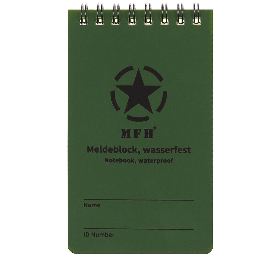 MFH - Bloc de rapport  -  Résistant à l’eau  -  petit  -  Reliure spirale  -  7  -  5 x 13 cm