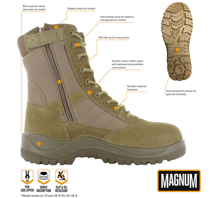 Magnum - Bottes opérationnelles  -  "MAGNUM"  -  Centurion 8.0 SZ  -  coyote