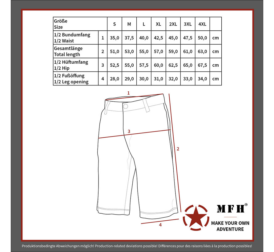 MFH  -  Bermudas,  -  "Jogger"  -  vz95 Tsjechisch camouflagepatroon