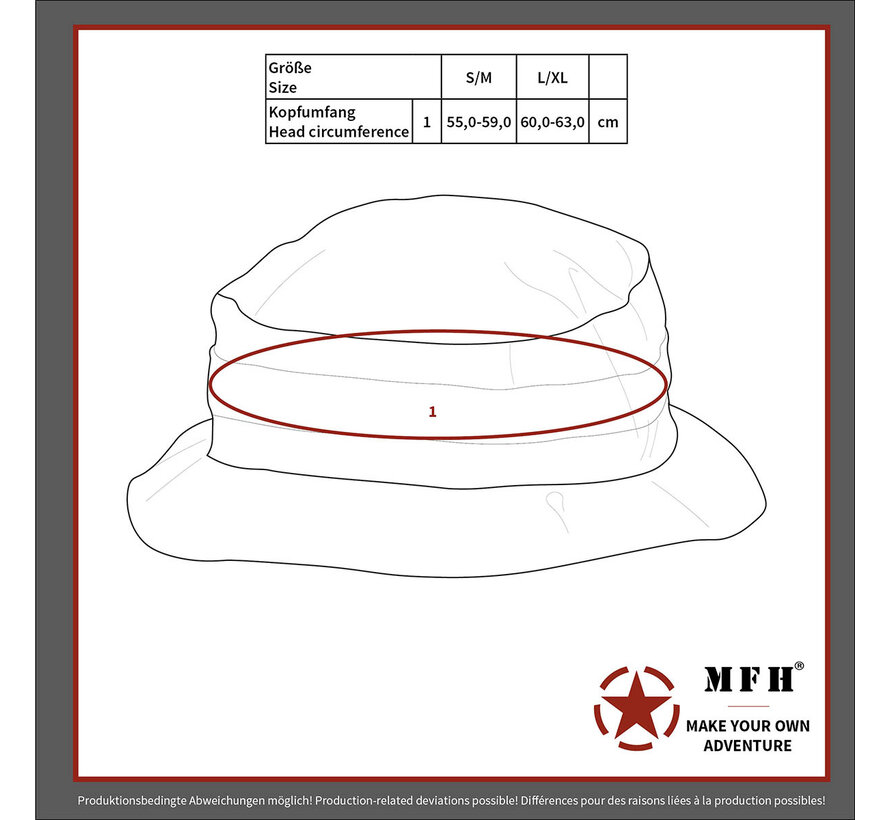 MFH - Boonie hat  -  "Mesh Boonie"  -  Zwart