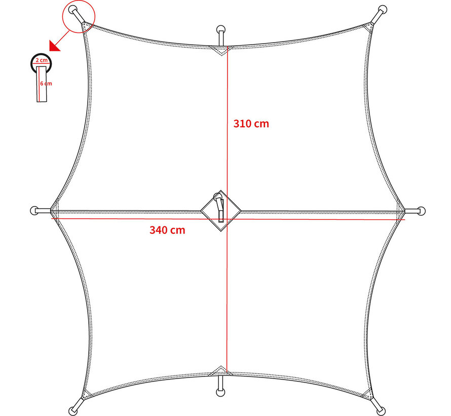 MFH - Bâche  -  "Hexagon-Tarp"  -  Olive  -  env. 340 x 310 cm