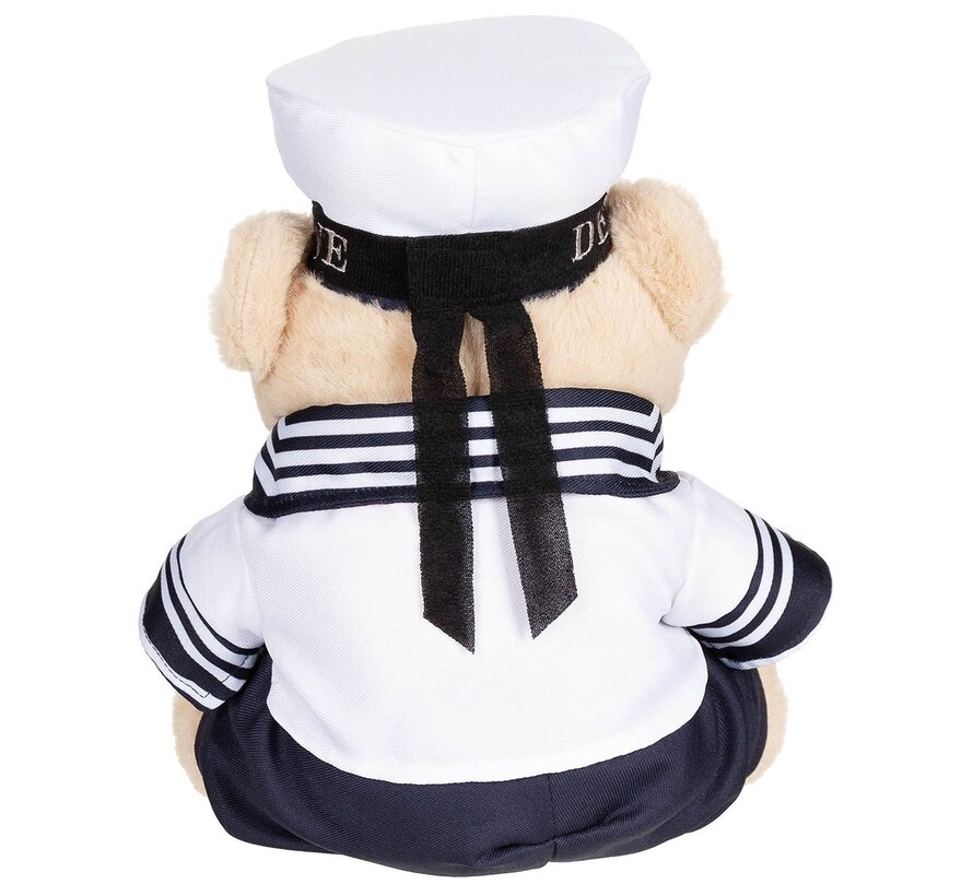 MFH - Ours en peluche  -  "Marine"  -  avec costume et capuchon  -  environ 28 cm