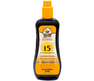 Australian Gold Spray Oil - Olejek w sprayu przyspieszający opalanie z filtrem SPF 15, 237 ml