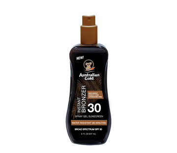 Australian Gold Spray Gel with Bronzer NEW - Żel w sprayu do opalania z naturalnym bronzerem SPF 30, 237 ml