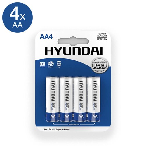 Hyundai Super Alkaline AA Batterien - 4 Stück Hyundai Super Alkaline AA Batterien - 4 Stück