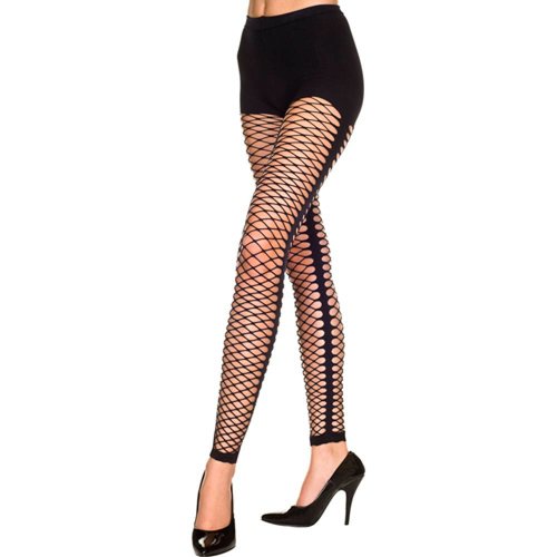 Music Legs Netzstrümpfe mit Seitensaum SCHWARZ Music Legs Netzstrümpfe mit Seitensaum SCHWARZ