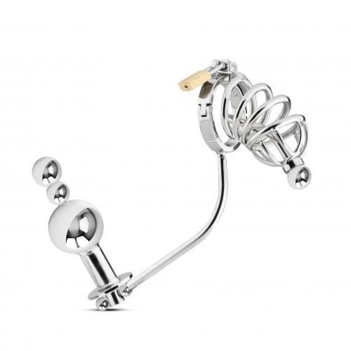 Sinner Gear Unbendable Metall Penisring + Peniskäfig + Analplug Sinner Gear Unbendable Metall Penisring + Peniskäfig + Analplug
