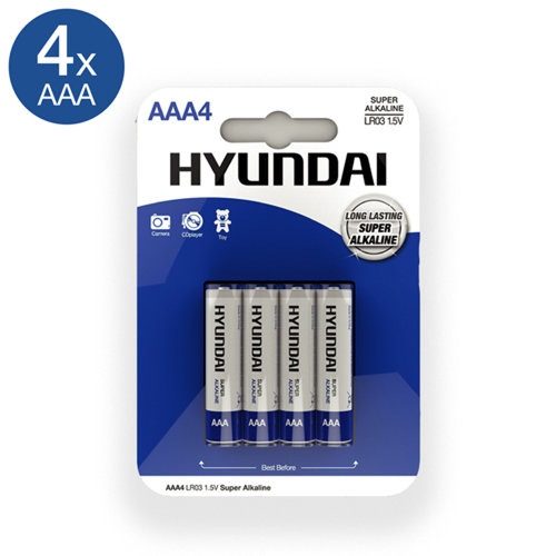 Hyundai Super Alkaline AAA Batterien - 4 Stück Hyundai Super Alkaline AAA Batterien - 4 Stück