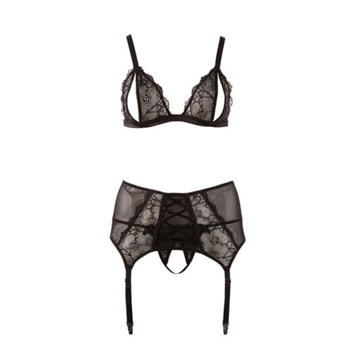 Cottelli Collection Set mit BH und Strapsen XL in Schwarz Cottelli Collection Set mit BH und Strapsen XL in Schwarz
