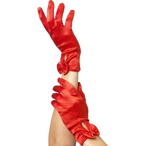 Fever Handschuhe mit Schleife - Rot Fever Handschuhe mit Schleife - Rot
